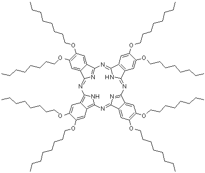 结构式 CAS# 119457-81-7, 2,3,9,10,16,17,23,24-八(辛氧基)-29H,31H-酞菁