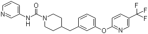 结构式 CAS# 1196109-52-0, PF 3845; N-3-吡啶基-4-[[3-[[5-(三氟甲基)-2-吡啶基]氧基]苯基]甲基]-1-哌啶甲酰胺