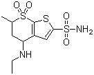 trans-6-Methyl-4-ethylamino-5,6-dihydro-4H-thieno[2,3-b]thiopyran-2-sulfonamide-7,7-dioxide molecular structure (CAS 120280-13-9)