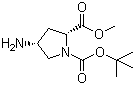 structure of CAS# 121148-01-4, (2S,4S)-1-tert-Butyl 2-methyl 4-aminopyrrolidine-1,2-dicarboxylate;(2S,4S)-4-Amino-1,2-pyrrolidinedicarboxylic acid 1-(1,1-dimethylethyl) 2-methyl ester