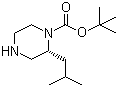 结构式 CAS# 1217599-13-7, (2R)-2-(2-甲基丙基)-1-哌嗪甲酸叔丁酯