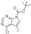 4-Chloro-5-iodo-7H-pyrrolo[2,3-d]pyrimidine-7-carboxylic acid 1,1-dimethylethyl ester molecular structure (CAS 1244855-76-2)