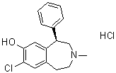 (R)-8-Chloro-2,3,4,5-tetrahydro-3-methyl-5-phenyl-1H-3-benzazepin-7-ol hydrochloride molecular structure (CAS 125941-87-9)