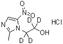 structure of CAS# 1261397-74-3, Metronidazole-d<sub>4</sub> Hydrochloride;1,1,2,2-Tetradeuterio-2-(2-methyl-5-nitroimidazol-1-yl)ethanol hydrochloride
