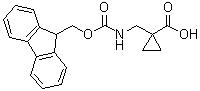 structure of CAS# 1263045-62-0, 1-[[[(9H-Fluoren-9-ylmethoxy)carbonyl]amino]methyl]cyclopropanecarboxylic acid