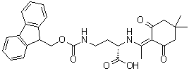 (2S)-2-[[1-(4,4-Dimethyl-2,6-dioxocyclohexylidene)ethyl]amino]-4-[[(9H-fluoren-9-ylmethoxy)carbonyl]amino]butanoic acid molecular structure (CAS 1263045-85-7)