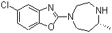 structure of CAS# 1266975-27-2, 5-Chloro-2-[(5R)-hexahydro-5-methyl-1H-1,4-diazepin-1-yl]benzoxazole