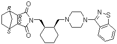 (3aR,4R,7S,7aS)-rel-2-[[(1R,2S)-2-[[4-(1,2-苯并异噻唑-3-基)-1-哌嗪基]甲基]环己基]甲基]六氢-4,7-甲桥-1H-异吲哚-1,3(2H)-二酮分子结构 (CAS 1318074-20-2)