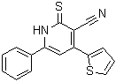 1,2-二氢-6-苯基-4-(2-噻吩基)-2-硫代-3-吡啶甲腈分子结构 (CAS 131841-89-9)