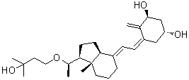(1R,3S,5Z)-4-Methylene-5-[(2E)-2-[(1S,3aS,7aS)-octahydro-1-[(1R)-1-(3-hydroxy-3-methylbutoxy)ethyl]-7a-methyl-4H-inden-4-ylidene]ethylidene]-1,3-cyclohexanediol molecular structure (CAS 132071-85-3)