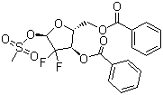 2-Deoxy-2,2-difluoro-alpha-D-erythro-pentofuranose 3,5-dibenzoate 1-methanesulfonate molecular structure (CAS 134877-42-2)