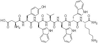 structure of CAS# 135306-85-3, MEN 10376;L-alpha-Aspartyl-L-tyrosyl-D-tryptophyl-L-valyl-D-tryptophyl-D-tryptophyl-L-lysinamide