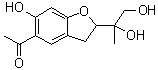 1-[2-(1,2-二羟基-1-甲基乙基)-2,3-二氢-6-羟基-5-苯并呋喃基]乙酮分子结构 (CAS 135531-75-8)