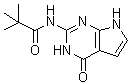 2,2-Dimethyl-N-(4-oxo-4,7-dihydro-3H-pyrrolo[2,3-d]pyrimidin-2-yl)propionamide molecular structure (CAS 137281-08-4)