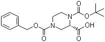 (S)-N-1-Boc-N-4-Cbz-2-piperazinecarboxylic acid molecular structure (CAS 138775-03-8)