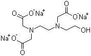 Sodium N-(2-hydroxylethyl)ethylenediamine-N,N',N'-triacetate molecular structure (CAS 139-89-9)