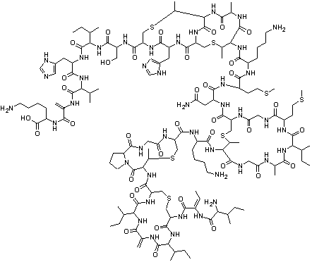 Nisin molecular structure (CAS 1414-45-5)