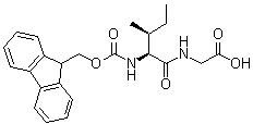结构式 CAS# 142810-18-2, N-芴甲氧羰基-L-异亮氨酰甘氨酸