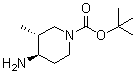 (3R,4R)-rel-4-Amino-3-methyl-1-piperidinecarboxylic acid 1,1-dimethylethyl ester molecular structure (CAS 1428341-13-2)