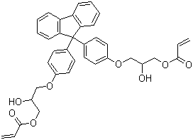 结构式 CAS# 143182-97-2, 9,9-双[4-(2-羟基-3-丙烯酰氧基丙氧基)苯基]芴