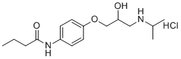 N-(4-(2-Hydroxy-3-(isopropylamino)propoxy)-phenyl)butyramide hydrochloride molecular structure (CAS 1432053-72-9)