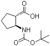 (1S,2S)-2-[(tert-Butoxycarbonyl)amino]cyclopentanecarboxylic acid molecular structure (CAS 143679-80-5)