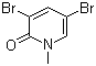 3,5-Dibromo-1-methylpyridin-2(1H)-one molecular structure (CAS 14529-54-5)