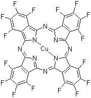 Copper(II) 1,2,3,4,8,9,10,11,15,16,17,18,22,23,24,25-hexadecafluoro-29H,31H-phthalocyanine molecular structure (CAS 14916-87-1)