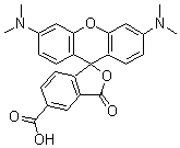 3',6'-Bis(dimethylamino)-3-oxospiro[isobenzofuran-1(3H),9'-[9H]xanthene]-5-carboxylic acid molecular structure (CAS 150322-05-7)