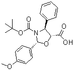 结构式 CAS# 155396-69-3, (2R,4S,5R)-2-(4-甲氧基苯基)-4-苯基-3,5-恶唑烷二甲酸 3-叔丁酯