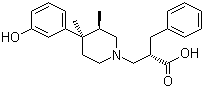 (R)-2-Benzyl-3-[(3R,4R)-4-(3-hydroxyphenyl)-3,4-dimethylpiperidin-1-yl]propanoic acid molecular structure (CAS 156130-41-5)
