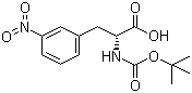 结构式 CAS# 158741-21-0, N-叔丁氧羰基-D-3-硝基苯丙氨酸
