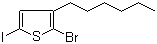 结构式 CAS# 160096-76-4, 2-溴-5-碘-3-己基噻吩