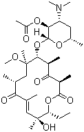 3-De[(2,6-dideoxy-3-C-methyl-3-O-methyl-a-L-ribo-hexopyranosyl)oxy]-10,11-didehydro-11-deoxy-6-O-methyl-3-oxo-erythromycin 2'-acetate molecular structure (CAS 160145-82-4)