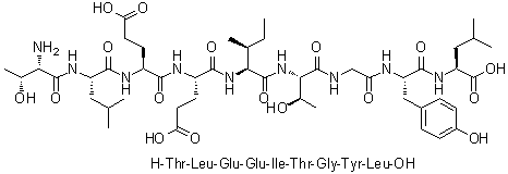 L-Threonyl-L-leucyl-L-alpha-glutamyl-L-alpha-glutamyl-L-isoleucyl-L-threonylglycyl-L-tyrosyl-L-leucine molecular structure (CAS 160215-05-4)