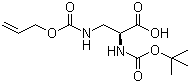 N-叔丁氧羰基-3-烯丙氧羰基氨基-L-丙氨酸分子结构 (CAS 161561-83-7)