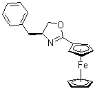 [(4S)-4,5-二氢-4-苯基甲基-2-恶唑基]二茂铁分子结构 (CAS 162157-05-3)