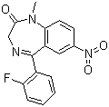 结构式 CAS# 1622-62-4, 氟硝西泮