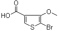 结构式 CAS# 162848-23-9, 2-溴-3-甲氧基噻吩-4-甲酸