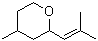 structure of CAS# 16409-43-1, (+)-Rose oxide;Tetrahydro-4-methyl-2-(2-methyl-1-propenyl)-2H-pyran