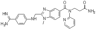 2-[[[4-(Aminoiminomethyl)phenyl]amino]methyl]-N-(3-amino-3-oxopropyl)-1-methyl-N-2-pyridinyl-1H-benzimidazole-5-carboxamide molecular structure (CAS 1643377-48-3)