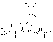 结构式 CAS# 1644545-52-7, 6-(6-氯-2-吡啶基)-N2,N4-双[(1R)-2,2,2-三氟-1-甲基乙基]-1,3,5-三嗪-2,4-二胺