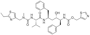 structure of CAS# 165315-26-4, Ritonavir EP Impurity I;2-Desisopropyl-2-ethyl Ritonavir;1,3-thiazol-5-ylmethyl N-[(2S,3S,5S)-5-[[(2S)-2-[[(2-ethyl-1,3-thiazol-4-yl)methyl-methylcarbamoyl]amino]-3-methylbutanoyl]amino]-3-hydroxy-1,6-diphenylhexan-2-yl]carbamate