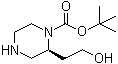 (S)-2-(2-Hydroxyethyl)piperazine-1-carboxylic acid tert-butyl ester molecular structure (CAS 169448-17-3)