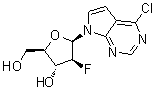 4-Chloro-7-(2-deoxy-2-fluoro-beta-D-arabinofuranosyl)-7H-pyrrolo[2,3-d]pyrimidine molecular structure (CAS 169516-60-3)