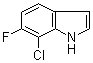 结构式 CAS# 169673-92-1, 7-氯-6-氟-1H-吲哚