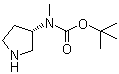tert-Butyl (S)-methyl(pyrrolidin-3-yl)carbamate molecular structure (CAS 169750-01-0)