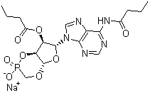 N-6,O-2'-Dibutyryladenosine cyclic 3',5'-monophosphate sodium salt molecular structure (CAS 16980-89-5)