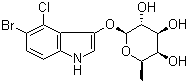 5-Bromo-4-chloro-1H-indol-3-yl 6-deoxy-beta-D-galactopyranoside molecular structure (CAS 17016-46-5)