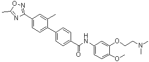 N-[3-[2-(Dimethylamino)ethoxy]-4-methoxyphenyl]-2'-methyl-4'-(5-methyl-1,2,4-oxadiazol-3-yl)-[1,1'-biphenyl]-4-carboxamide molecular structure (CAS 170230-39-4)